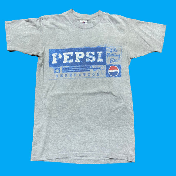 Pepsi Vintage Pepsi Generation Gray Blue T-Shirt Men's Size S/M - Picture 1 of 8